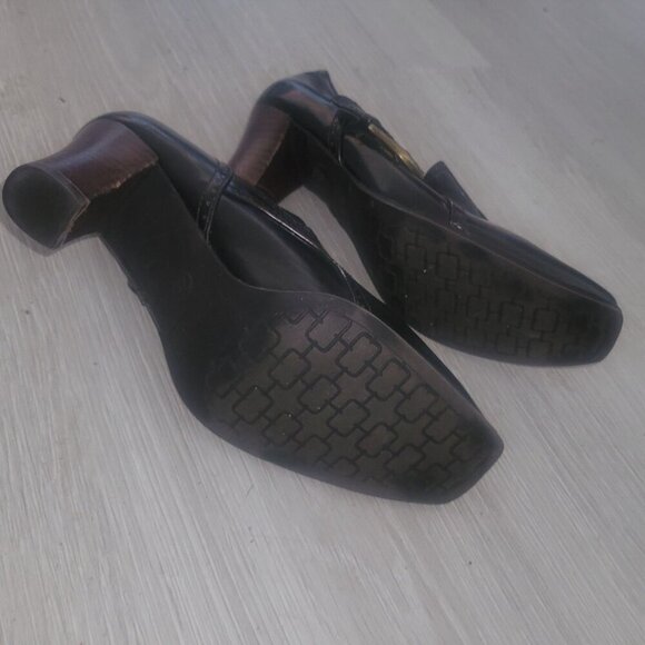 Etienne Aigner Black‎ Leather Ankle Boots Size 7.5 classic bohemian retro black - Picture 8 of 9